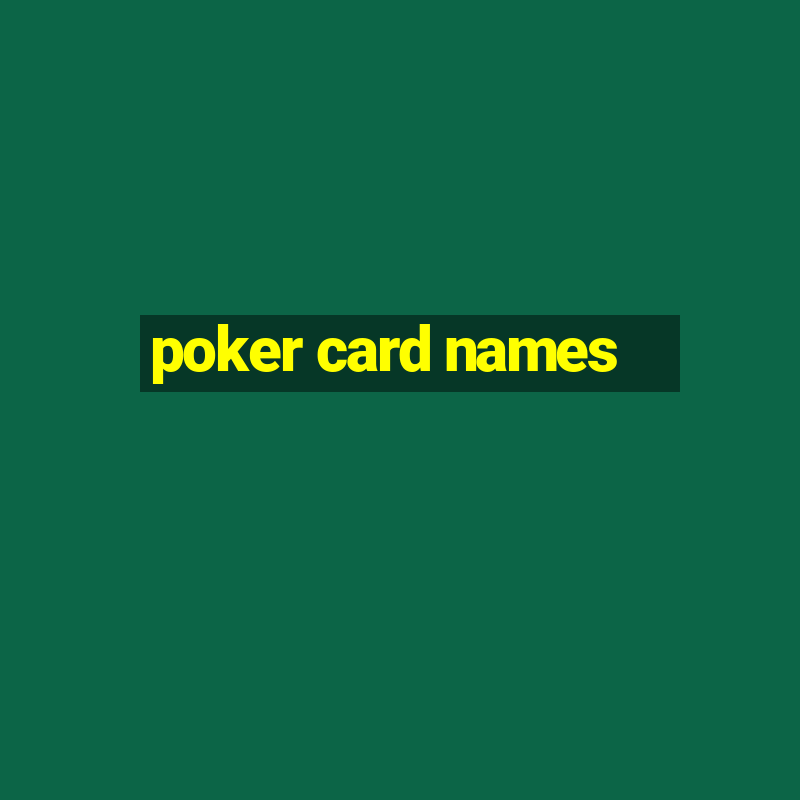 poker card names