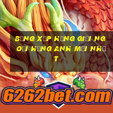 bảng xếp hạng giải ngoại hạng anh mới nhất