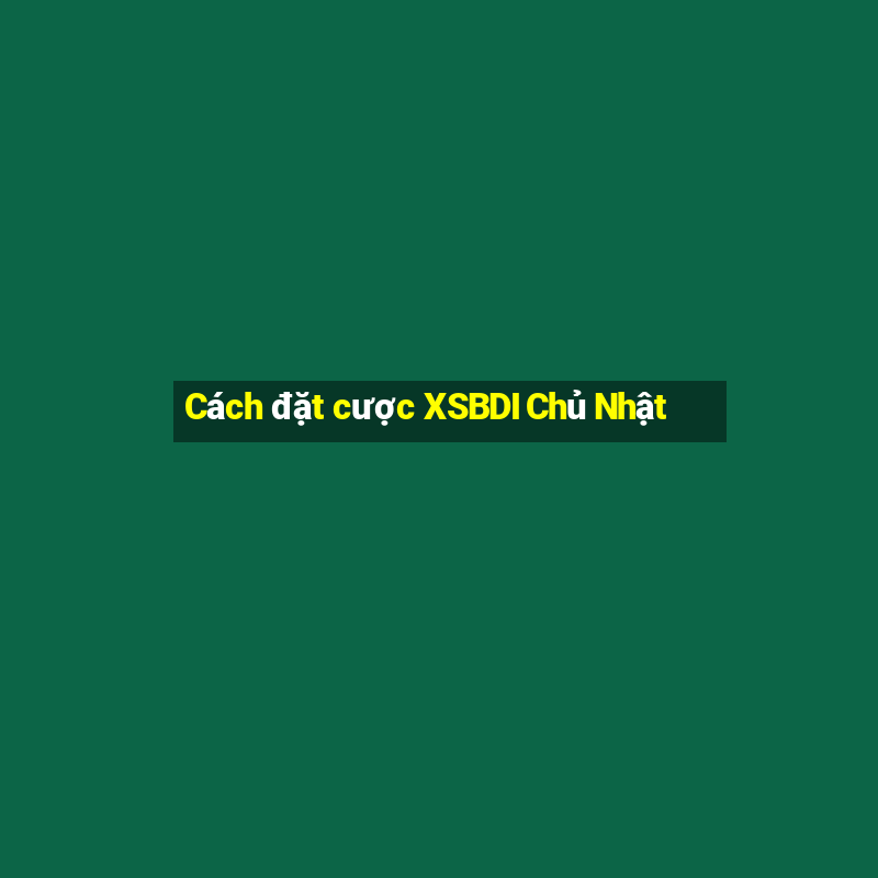 Cách đặt cược XSBDI Chủ Nhật