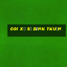 coi xổ số bình thuận