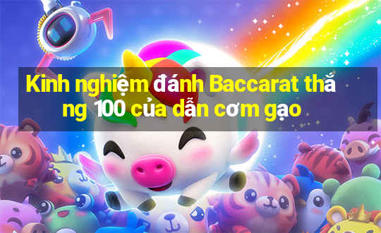 Kinh nghiệm đánh Baccarat thắng 100 của dẫn cơm gạo