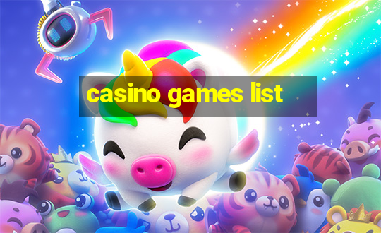 casino games list