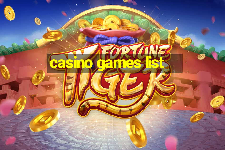 casino games list