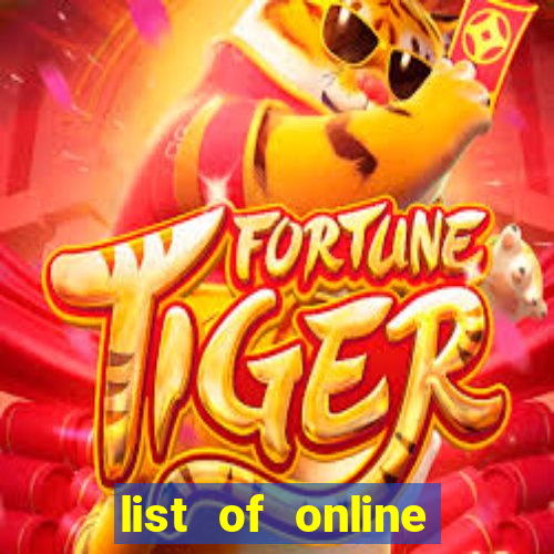 list of online casino games