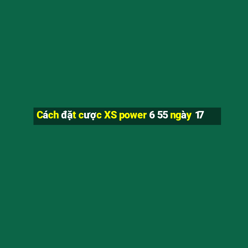 Cách đặt cược XS power 6 55 ngày 17