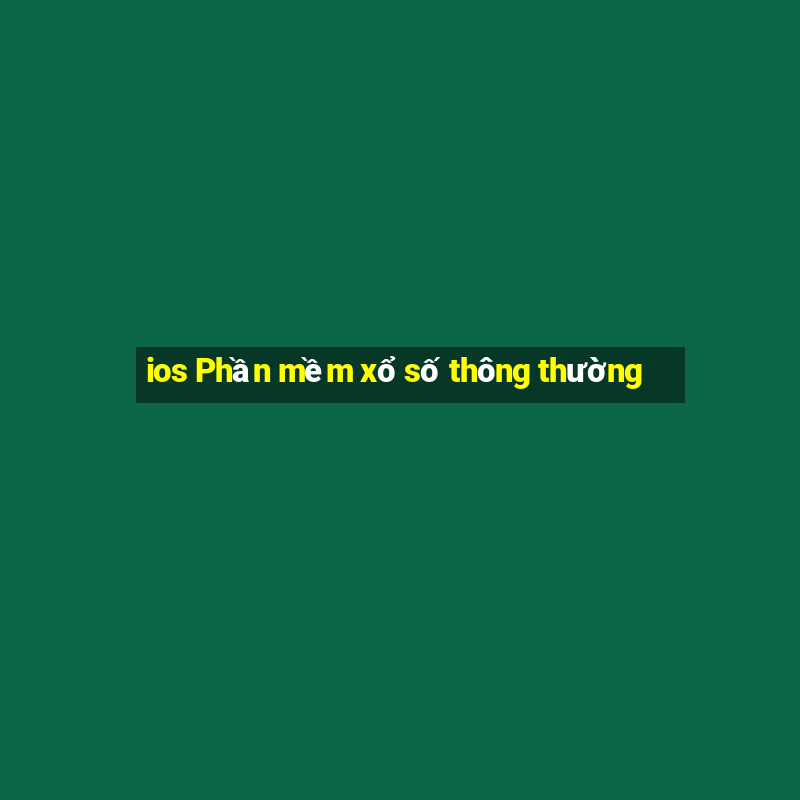 ios Phần mềm xổ số thông thường