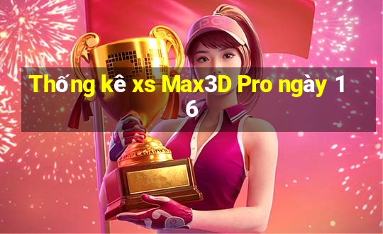 Thống kê xs Max3D Pro ngày 16