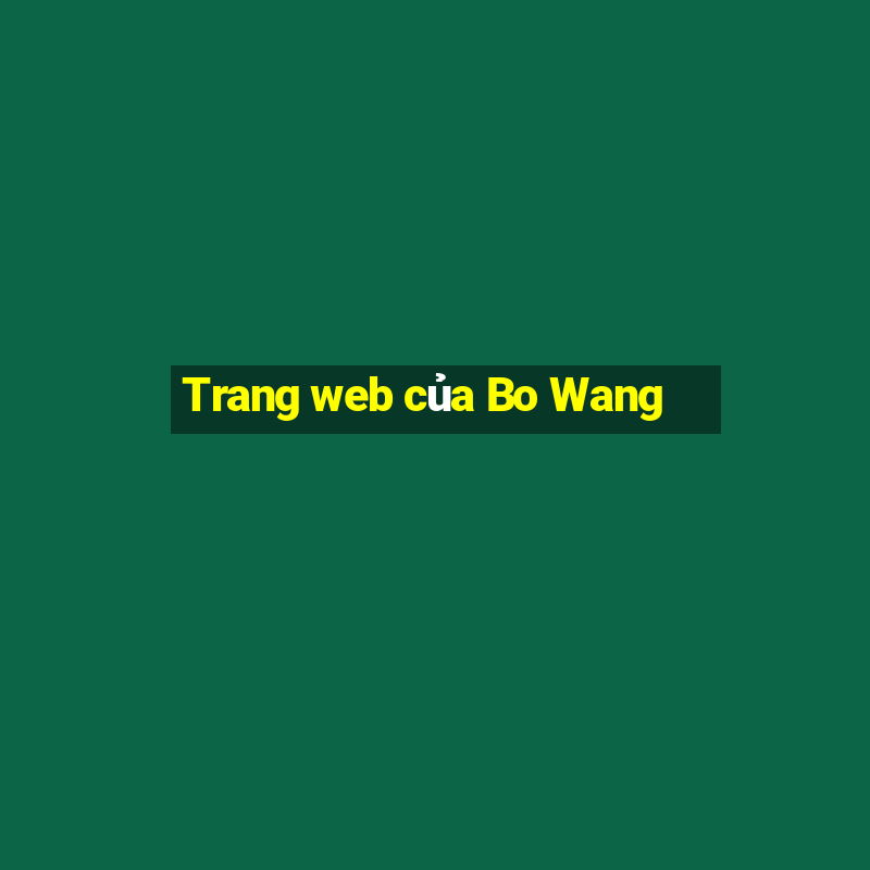 Trang web của Bo Wang