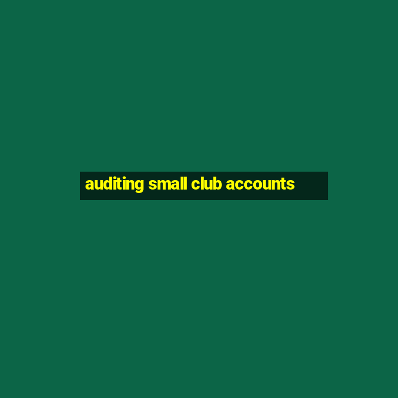 auditing small club accounts