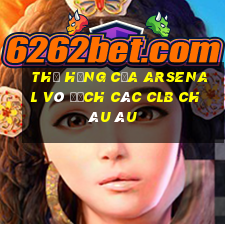 thứ hạng của arsenal vô địch các clb châu âu