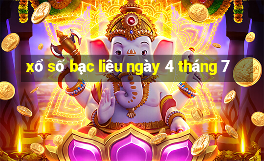 xổ số bạc liêu ngày 4 tháng 7