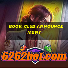 book club announcement