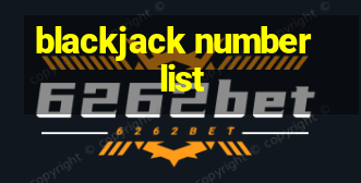 blackjack number list