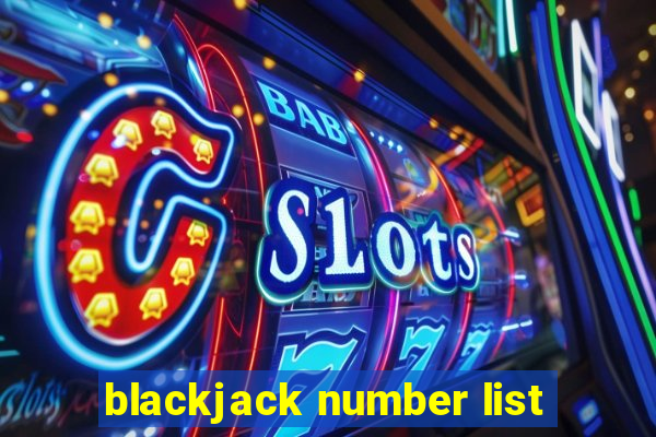 blackjack number list