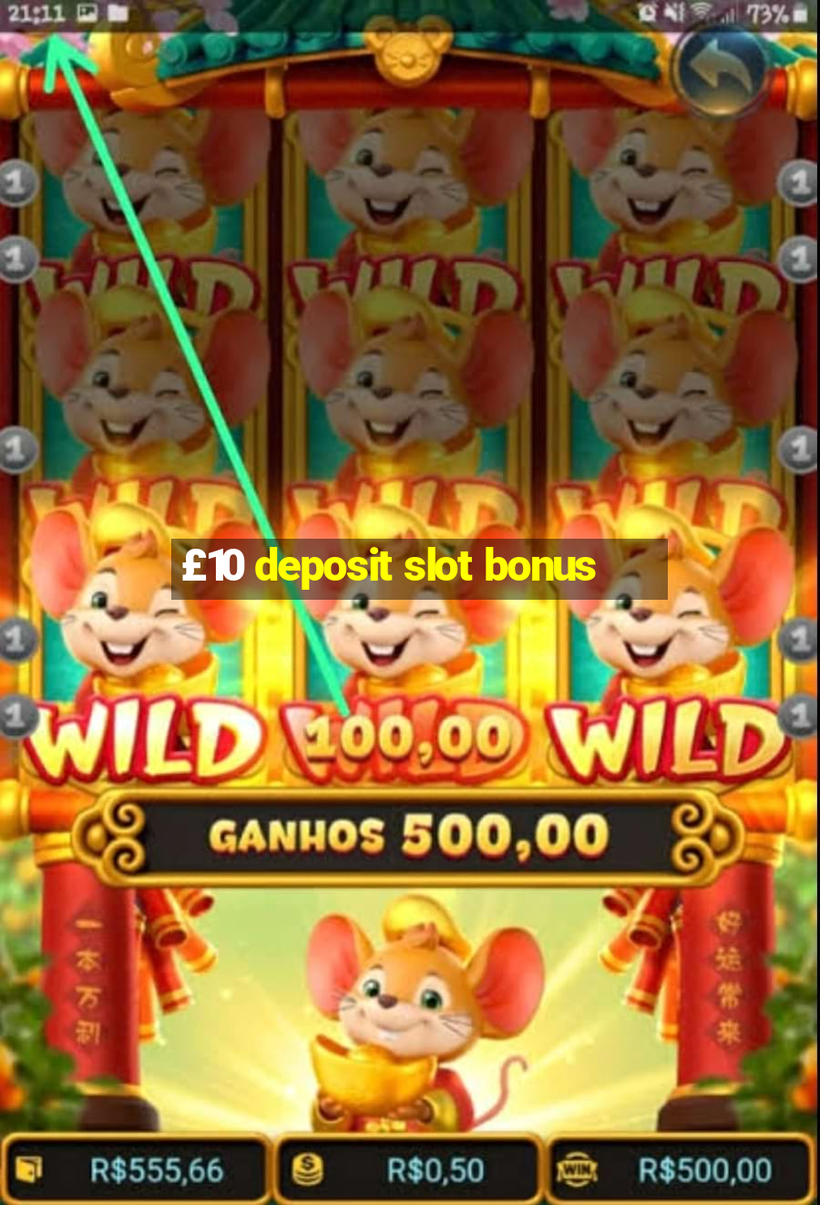 £10 deposit slot bonus