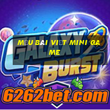 mẫu bài viết mini game