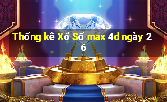 Thống kê Xổ Số max 4d ngày 26