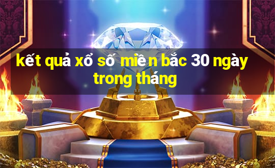 kết quả xổ số miền bắc 30 ngày trong tháng