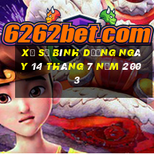 xổ số bình dương ngày 14 tháng 7 năm 2003