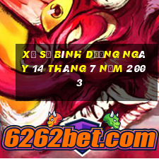 xổ số bình dương ngày 14 tháng 7 năm 2003